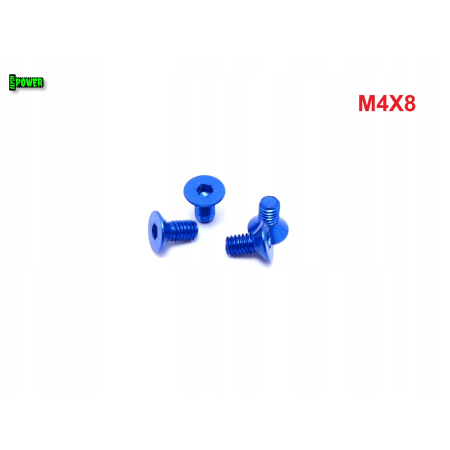 M4x8 śruba aluminiowa stożkowa imbus din 7991 śruba aluminiowa niebieska