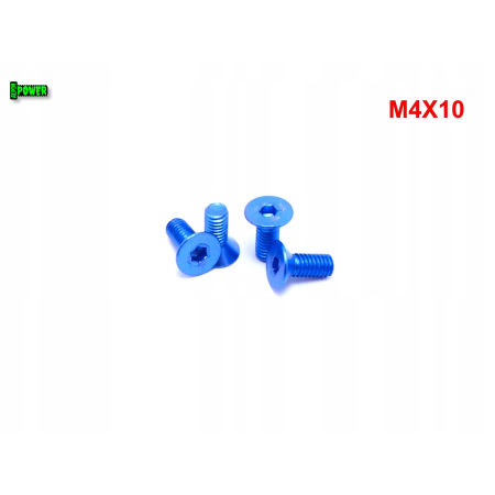 M4x10 śruba aluminiowa stożkowa imbus din 7991 śruba aluminiowa niebieska