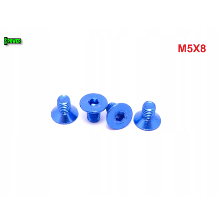 M5x8 śruba aluminiowa stożkowa imbus din 7991 śruba aluminiowa niebieska