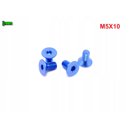 M5x10 śruba aluminiowa stożkowa imbus din 7991 śruba aluminiowa niebieska