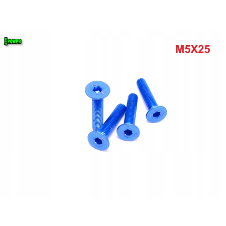 M5x25 śruba aluminiowa stożkowa imbus din 7991 śruba aluminiowa niebieska