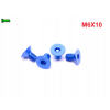 M6x10 śruba aluminiowa stożkowa imbus din 7991 śruba aluminiowa niebieska