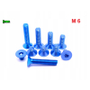 M6x10 śruba aluminiowa stożkowa imbus din 7991 śruba aluminiowa niebieska