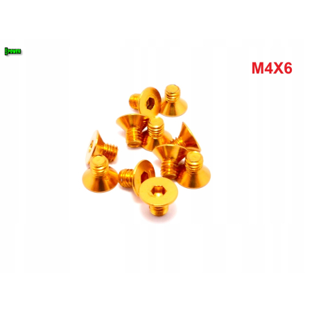 M4x6 śruba aluminiowa stożkowa imbus din 7991 śruba aluminiowa złota śrubka