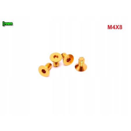 M4x8 śruba aluminiowa stożkowa imbus din 7991 śruba aluminiowa złota śrubka