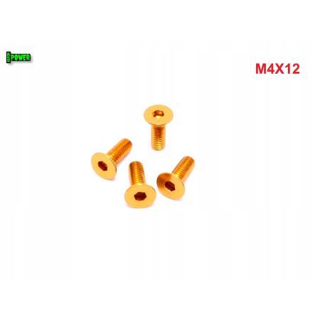 M4x12 śruba aluminiowa stożkowa imbus din 7991 śruba aluminiowa złota