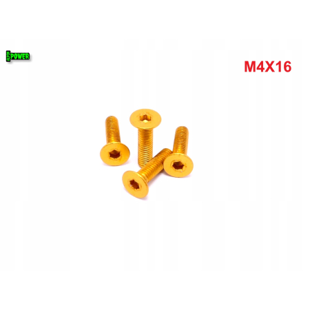 M4x16 śruba aluminiowa stożkowa imbus din 7991 śruba aluminiowa złota