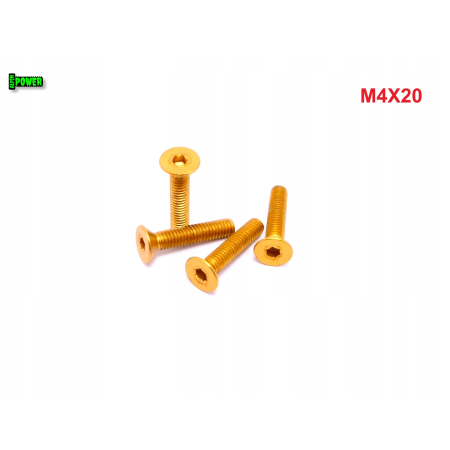 M4x20 śruba aluminiowa stożkowa imbus din 7991 śruba aluminiowa złota