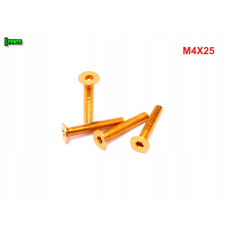 M4x25 śruba aluminiowa stożkowa imbus din 7991 śruba aluminiowa złota