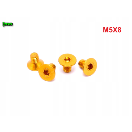 M5x8 śruba aluminiowa stożkowa imbus din 7991 śruba aluminiowa złota