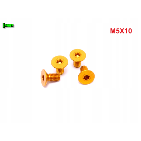 M5x10 śruba aluminiowa stożkowa imbus din 7991 śruba aluminiowa złota