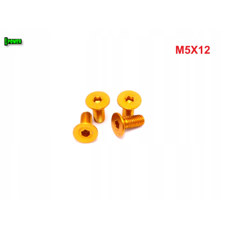 M5x12 śruba aluminiowa stożkowa imbus din 7991 śruba aluminiowa złota