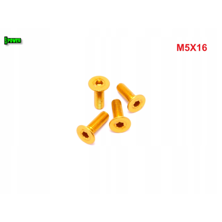 M5x16 śruba aluminiowa stożkowa imbus din 7991 śruba aluminiowa złota