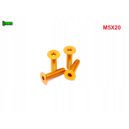 M5x20 śruba aluminiowa stożkowa imbus din 7991 śruba aluminiowa złota