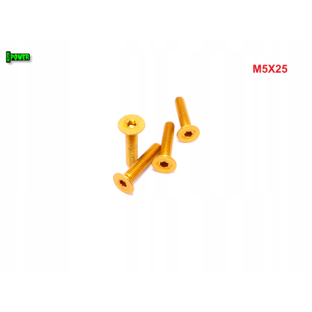 M5x25 śruba aluminiowa stożkowa imbus din 7991 śruba aluminiowa złota