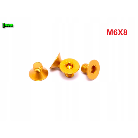 M6x8 śruba aluminiowa stożkowa imbus din 7991 śruba aluminiowa złota