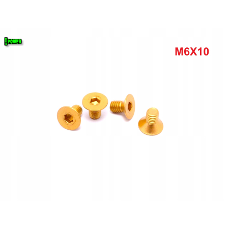 M6x10 śruba aluminiowa stożkowa imbus din 7991 śruba aluminiowa złota