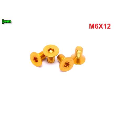 M6x12 śruba aluminiowa stożkowa imbus din 7991 śruba aluminiowa złota
