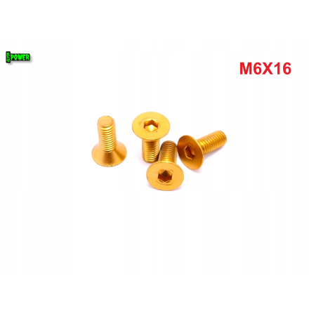 M6x16 śruba aluminiowa stożkowa imbus din 7991 śruba aluminiowa złota