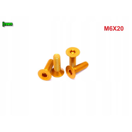 M6x20 śruba aluminiowa stożkowa imbus din 7991 śruba aluminiowa złota