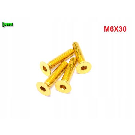 M6x30 śruba aluminiowa stożkowa imbus din 7991 śruba aluminiowa złota