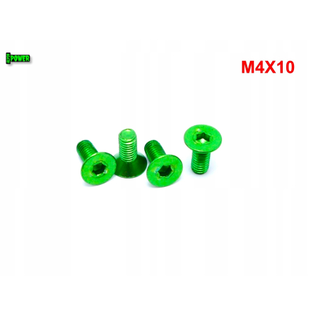 M4x10 śruba aluminiowa stożkowa imbus din 7991 śruba aluminiowa zielona