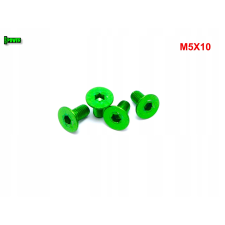 M5x10 śruba aluminiowa stożkowa imbus din 7991 śruba aluminiowa zielona