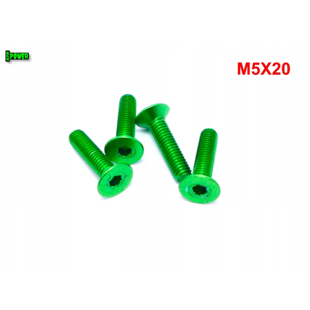 M5x20 śruba aluminiowa stożkowa imbus din 7991 śruba aluminiowa zielona