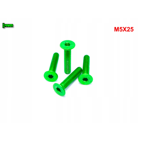 M5x25 śruba aluminiowa stożkowa imbus din 7991 śruba aluminiowa zielona