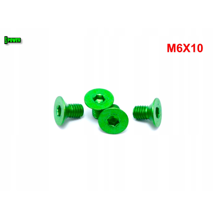 M6x10 śruba aluminiowa stożkowa imbus din 7991 śruba aluminiowa zielona