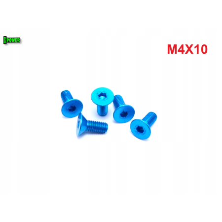 M4x10 śruba aluminiowa stożkowa imbus din 7991 śruba aluminiowa błękitna