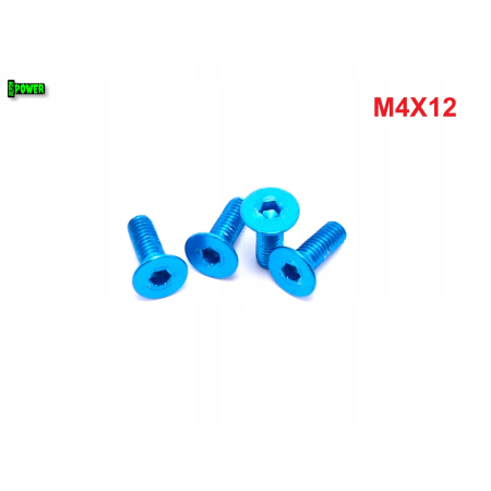 M4x12 śruba aluminiowa stożkowa imbus din 7991 śruba aluminiowa błękitna