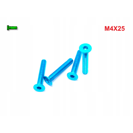 M4x25 śruba aluminiowa stożkowa imbus din 7991 śruba aluminiowa błękitna