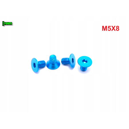 M5x8 śruba aluminiowa stożkowa imbus din 7991 śruba aluminiowa błękitna