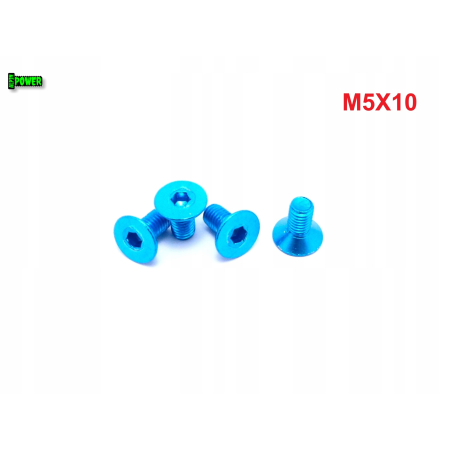 M5x10 śruba aluminiowa stożkowa imbus din 7991 śruba aluminiowa błękitna