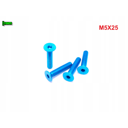 M5x25 śruba aluminiowa stożkowa imbus din 7991 śruba aluminiowa błękitna