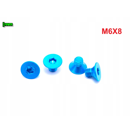 M6x8 śruba aluminiowa stożkowa imbus din 7991 śruba aluminiowa błękitna