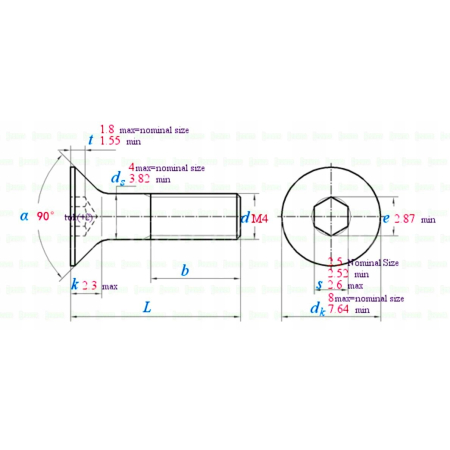 M4x12 śruba aluminiowa stożkowa imbus din7991 śruba aluminiowa pomarańczowa