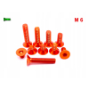 M6x8 śruba aluminiowa stożkowa imbus din 7991 śruba aluminiowa pomarańczowa