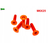 M6x25 śruba aluminiowa stożkowa imbus din7991 śruba aluminiowa pomarańczowa