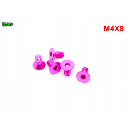 M4x8 śruba aluminiowa stożkowa imbus din 7991 śruba aluminiowa różowa