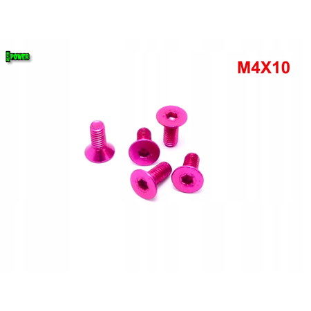 M4x10 śruba aluminiowa stożkowa imbus din 7991 śruba aluminiowa różowa