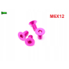 M6x12 śruba aluminiowa stożkowa imbus din 7991 śruba aluminiowa różowa