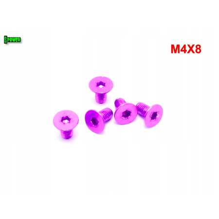 M4x8 śruba aluminiowa stożkowa imbus din 7991 śruba aluminiowa fioletowa