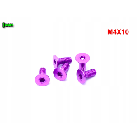 M4x10 śruba aluminiowa stożkowa imbus din 7991 śruba aluminiowa fioletowa