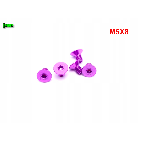 M5x8 śruba aluminiowa stożkowa imbus din 7991 śruba aluminiowa fioletowa
