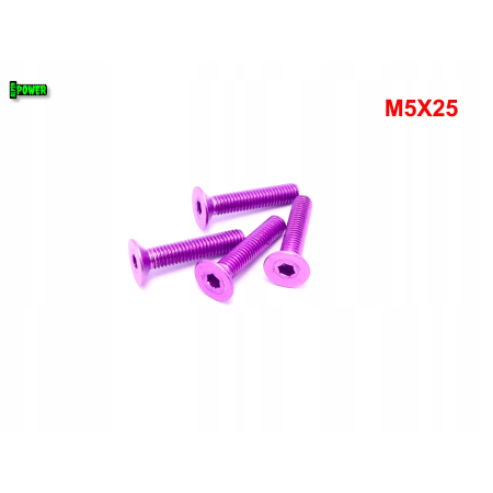 M5x25 śruba aluminiowa stożkowa imbus din 7991 śruba aluminiowa fioletowa