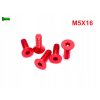 M5x16 śruba aluminiowa stożkowa imbus din 7991 śruba aluminiowa czerwona