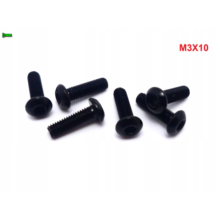 M3x10 śruba aluminiowa imbusowa iso 7380 śruby aluminiowe kolor czarny