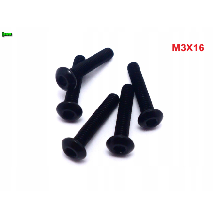 M3x16 śruba aluminiowa imbusowa iso 7380 śruby aluminiowe kolor czarny